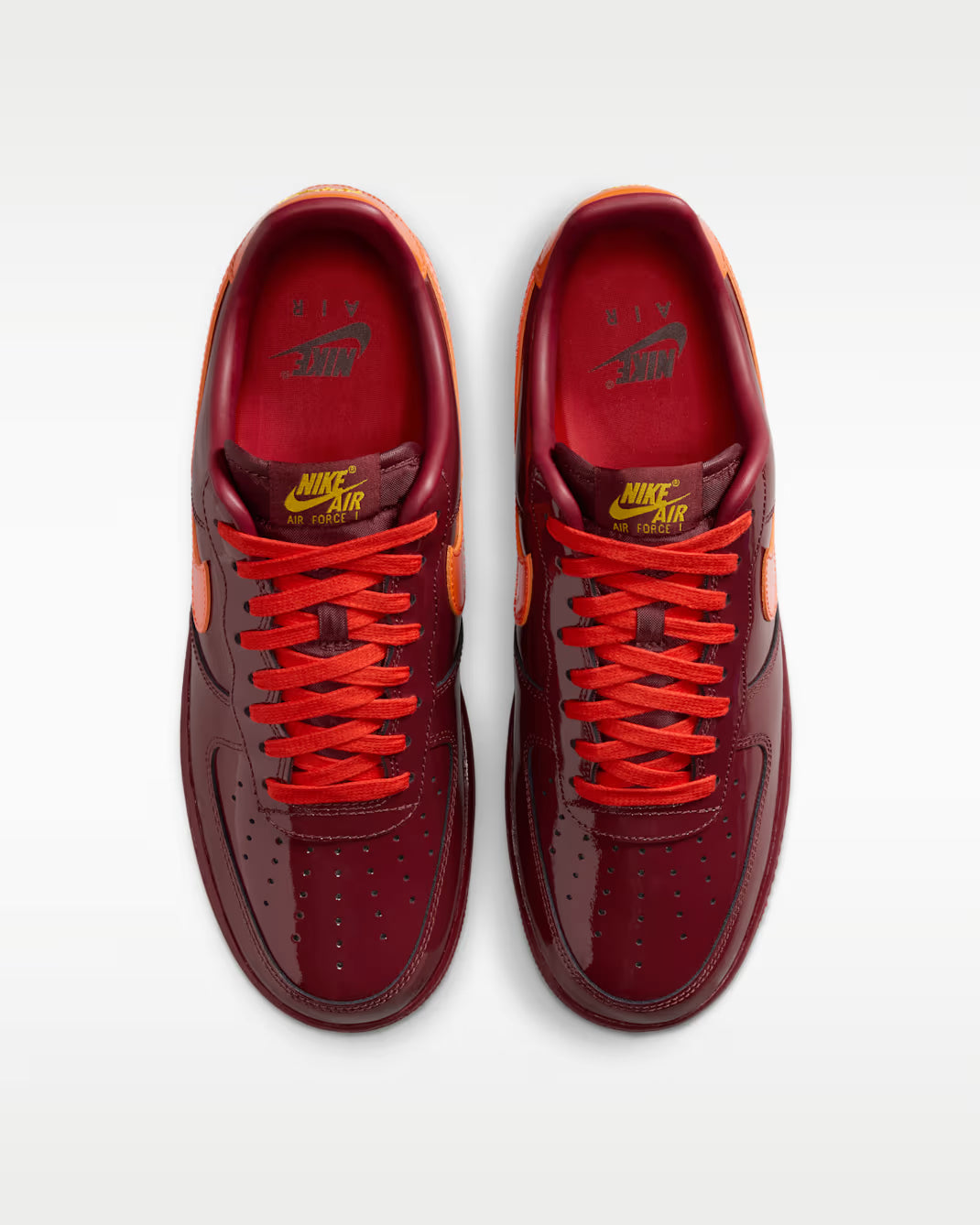 Nike Air Force 1 Low Patent Leather Dark Team Red Safety Orange