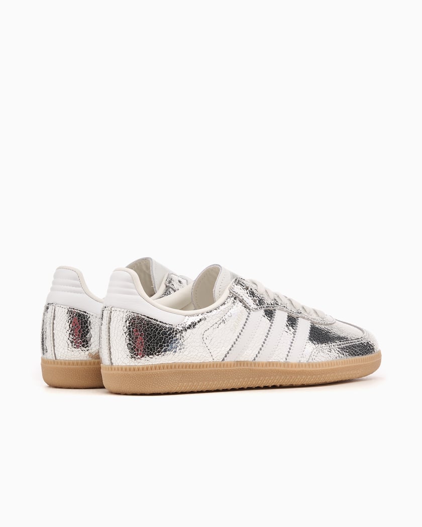 Adidas Samba OG Silver Metallic Cracked Leather