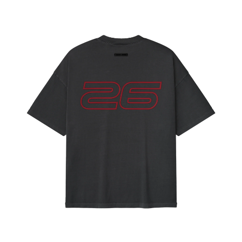 Fear of God Essentials 90s Iron Grey Red T-Shirt