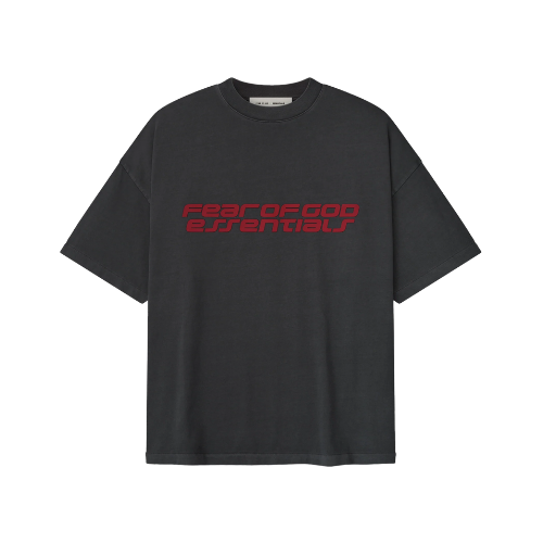 Fear of God Essentials 90s Iron Grey Red T-Shirt
