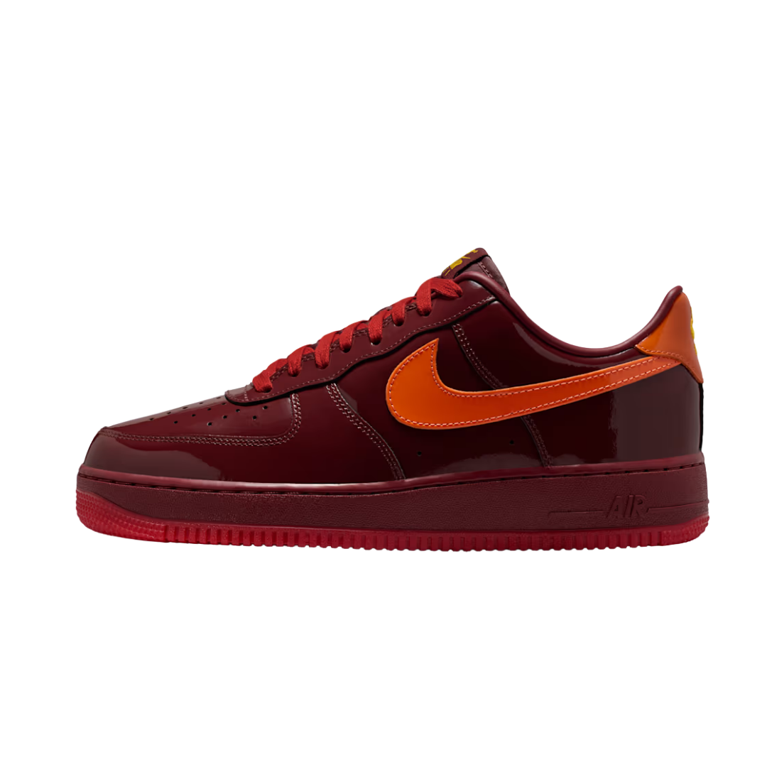 Nike Air Force 1 Low Patent Leather Dark Team Red Safety Orange