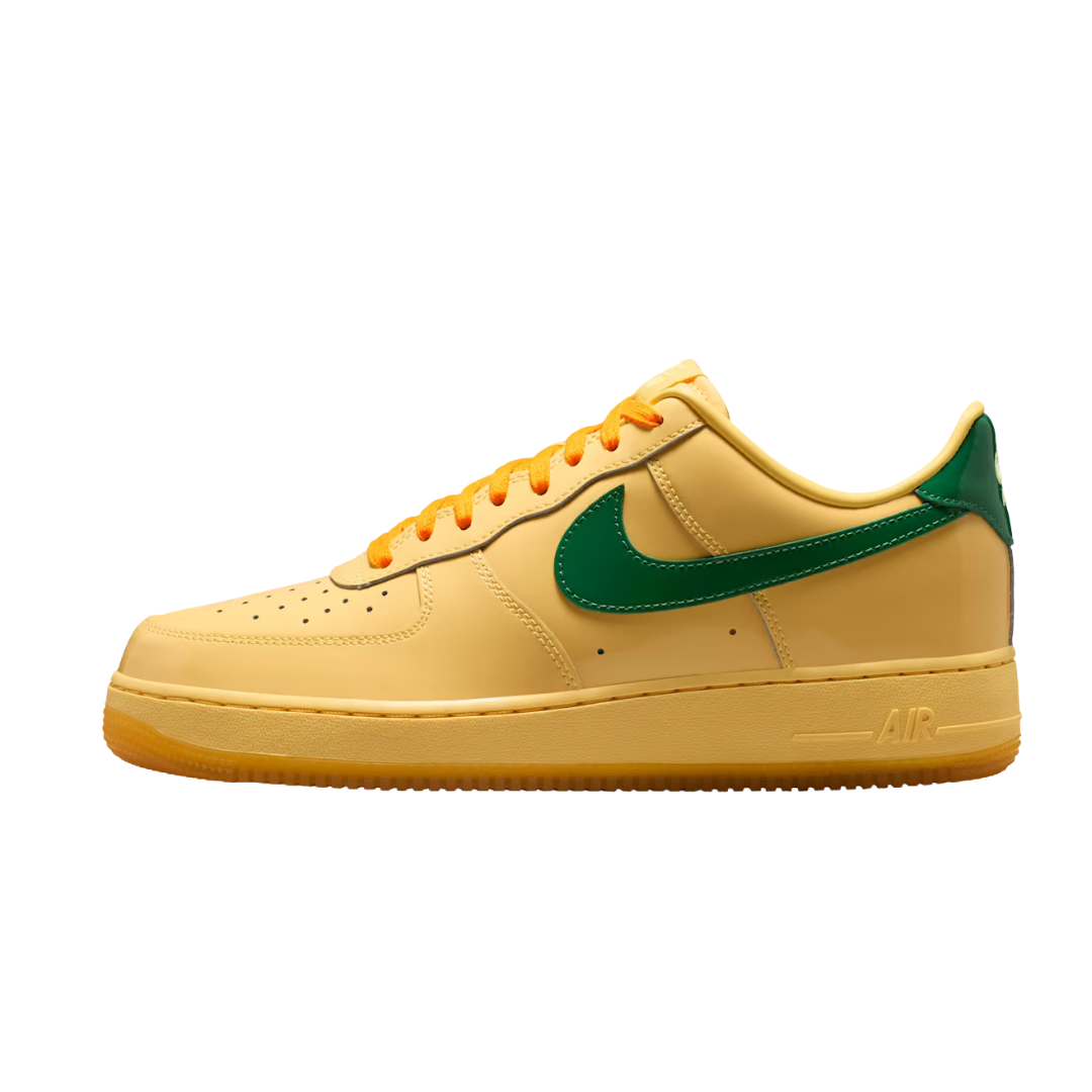 Nike Air Force 1 Low Patent Leather Topaz Gold Pine Green
