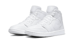 Air Jordan 1 Mid Triple White Patent Swoosh