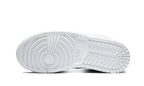 Air Jordan 1 Mid Triple White Patent Swoosh