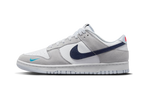Nike Dunk Low White Grey Navy Aqua Mini Swoosh